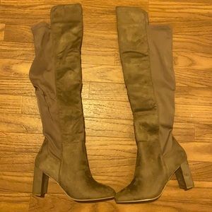 Taupe knee high boots